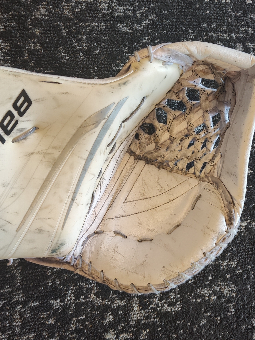 Bauer White and Gray Trapper - Men's Senior For Left Hand